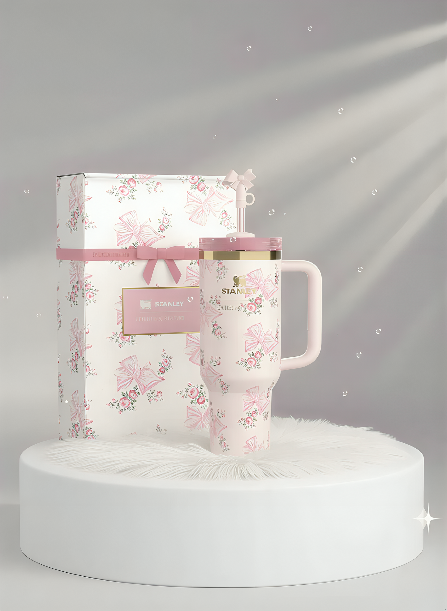The Stanley x LoveShackFancy Quencher | 40 OZ - Ribbon Rosa