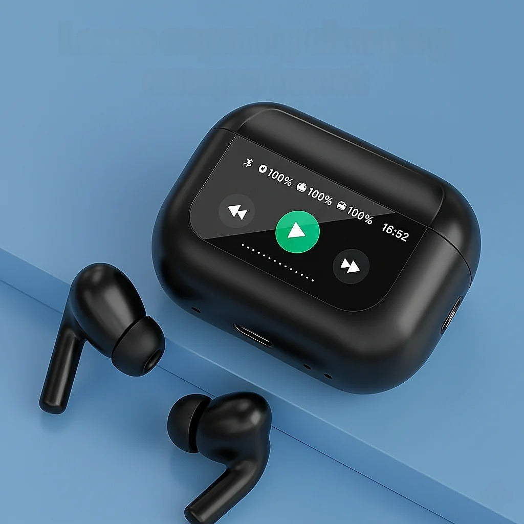 Newly 2025 Original A9 Pro Air pods ANC/ENC Noise Reduction, Touch Screen Control