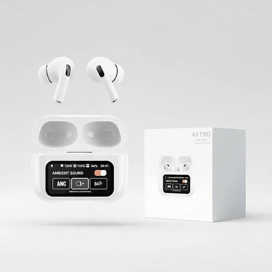 Newly 2025 Original A9 Pro Air pods ANC/ENC Noise Reduction, Touch Screen Control
