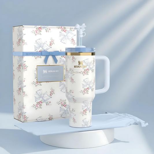 The Stanley X LoveShackFancy Holiday Quencher | 40 OZ - Rosa Beaux Blue